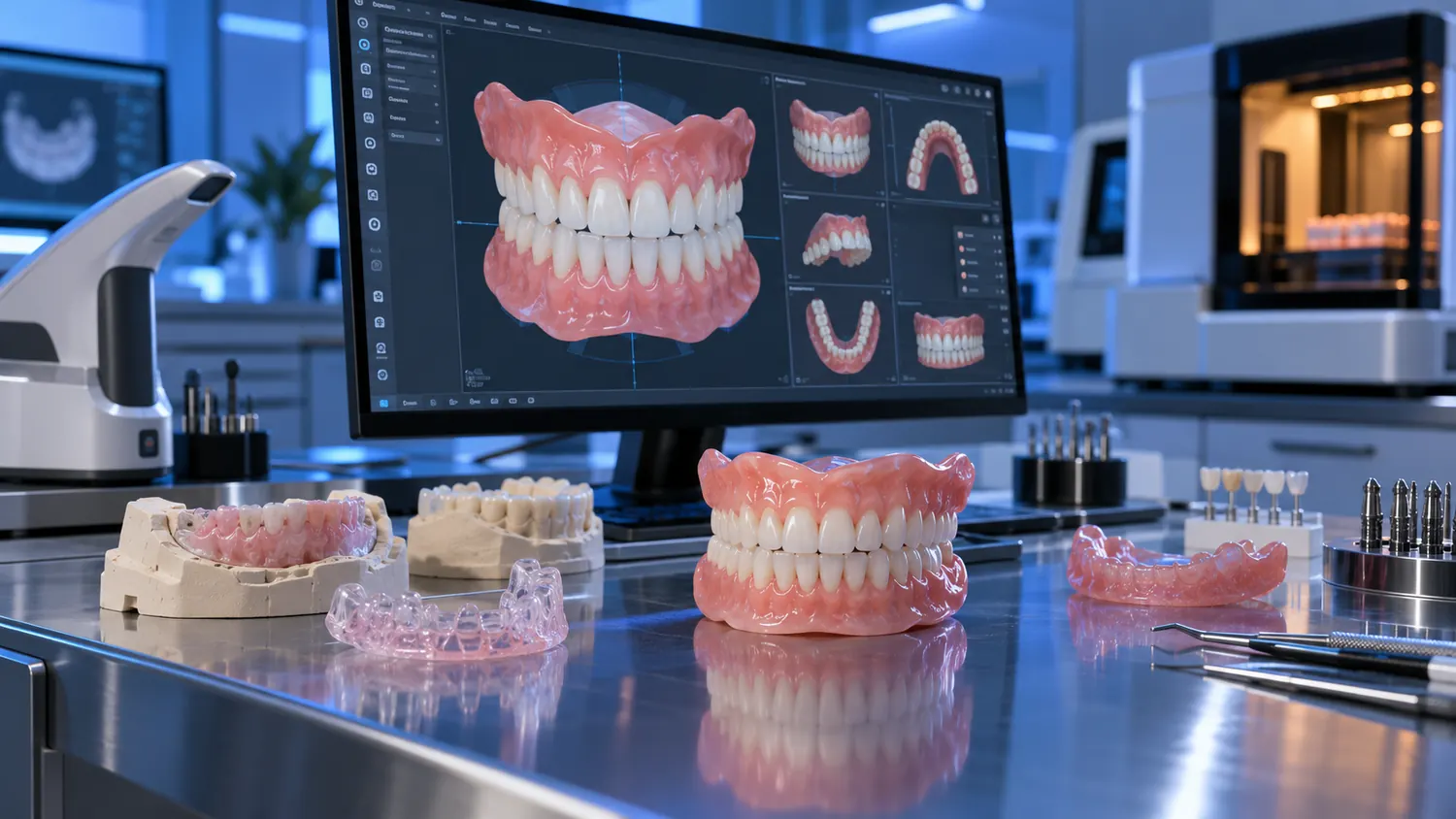 Diseño digital de prótesis completas con encía, montaje y flujo CAD/CAM